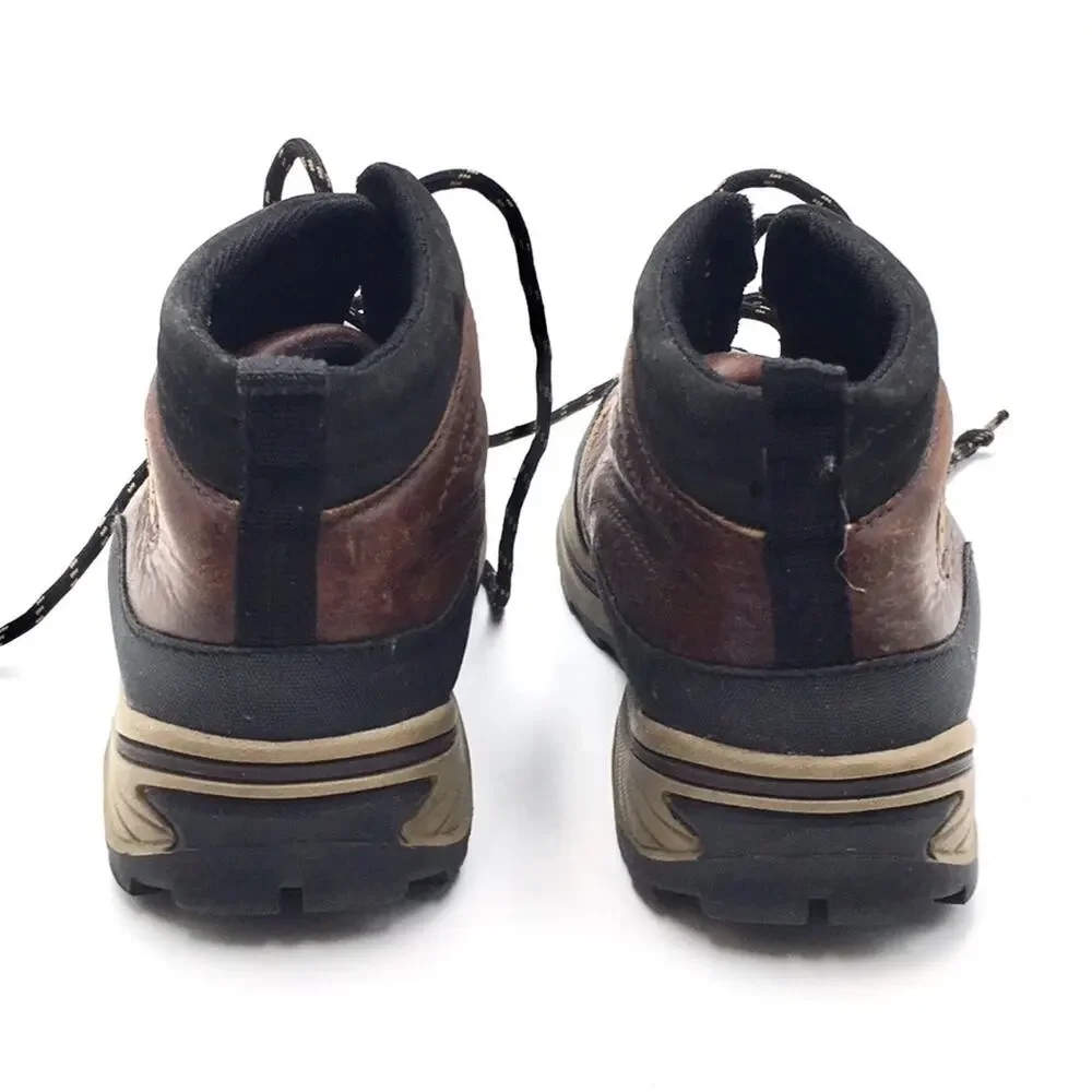 Timberland boys size 7 hiking shoes brown leather